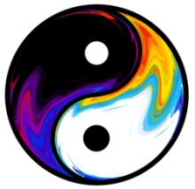 symbole yin yang coloré