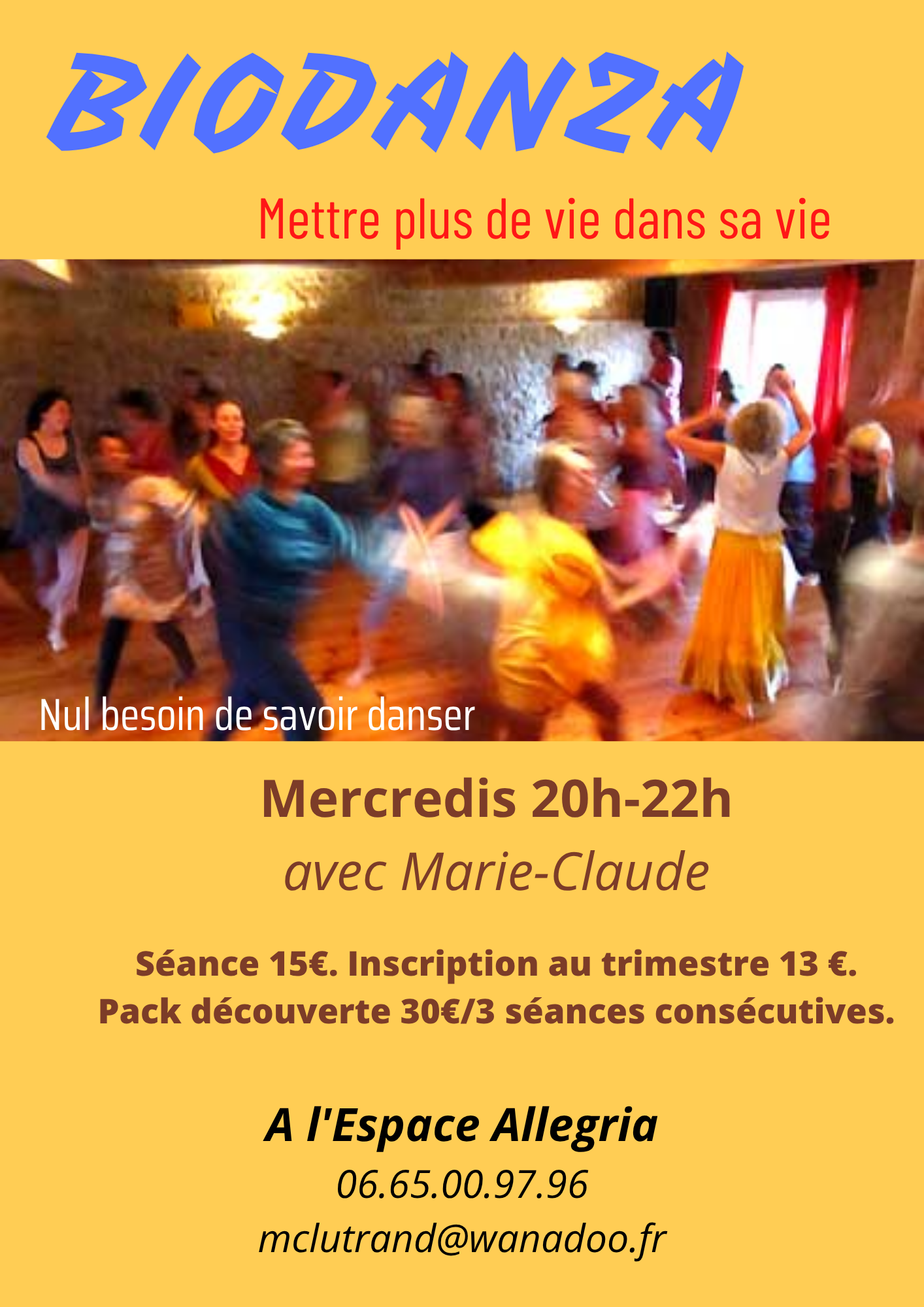 Cours hebdo Biodanza Toulouse